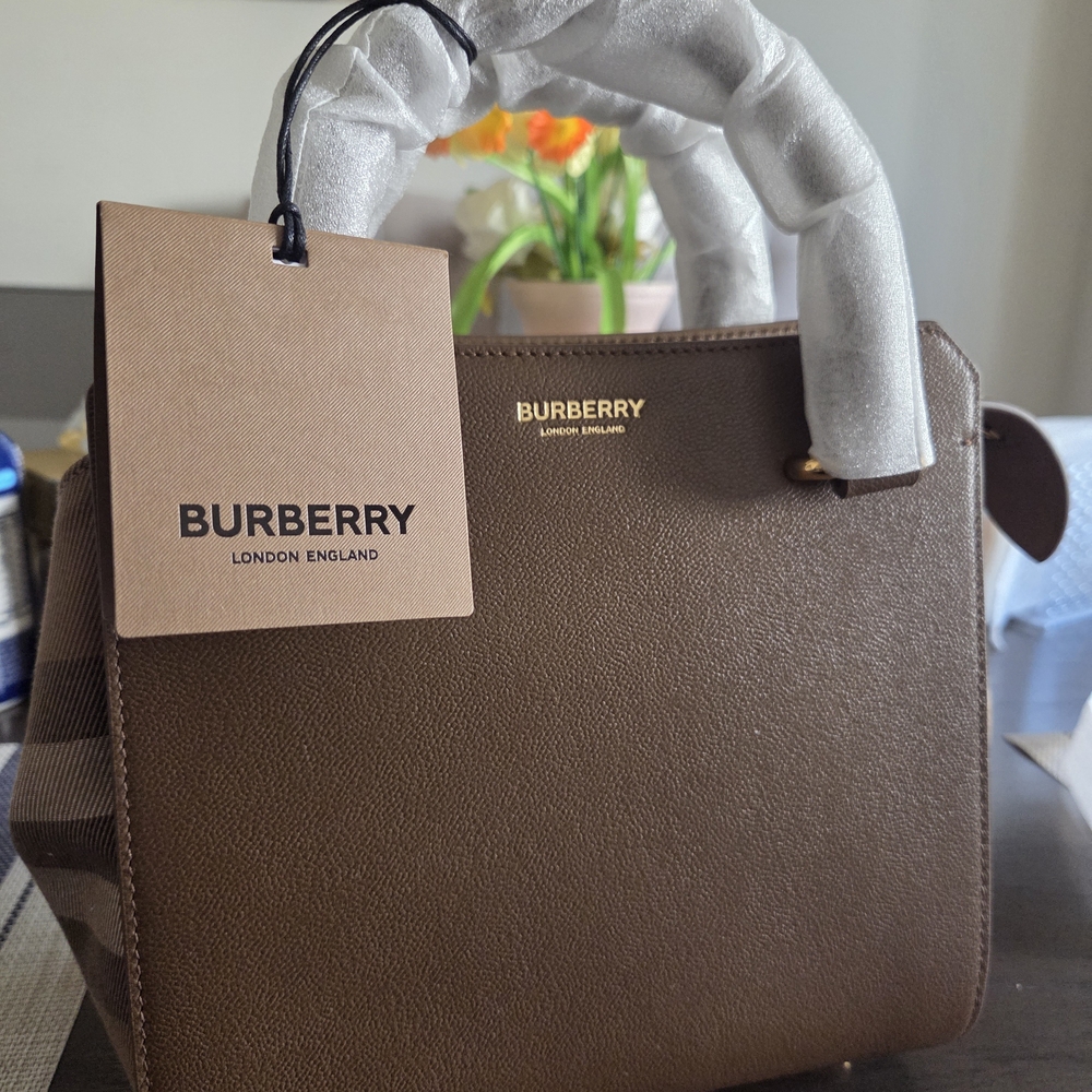 Burberry Dark Brown Leather Tote